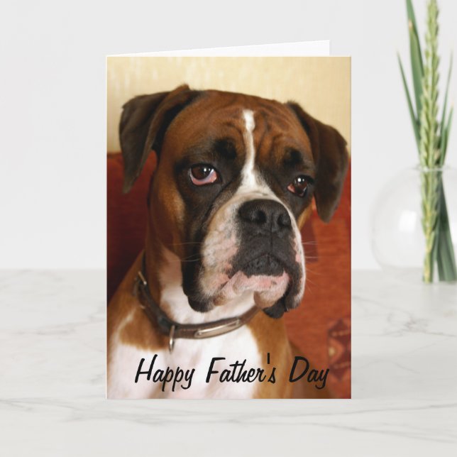 Boxer Dog Happy Father's Day Card (Front)