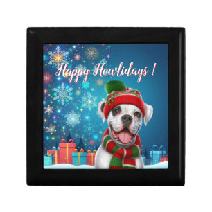 Boxer Dog Happy Howlidays ! Gift Box