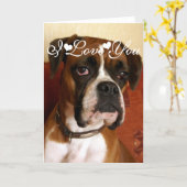 Boxer Dog Happy I Love You Card (Yellow Flower)