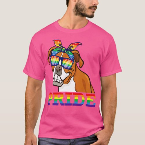 Boxer Dog Happy LGBT Month Day Awareness Support L T_Shirt