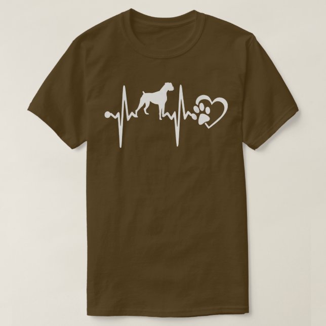 BOXER DOG HEARTBEAT  T-Shirt (Design Front)