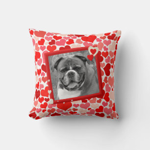 Boxer Dog Hearts pillow