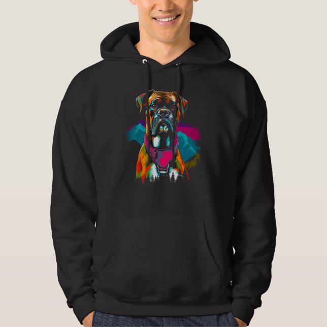 Boxer Dog Hiking Hoodie (Front)