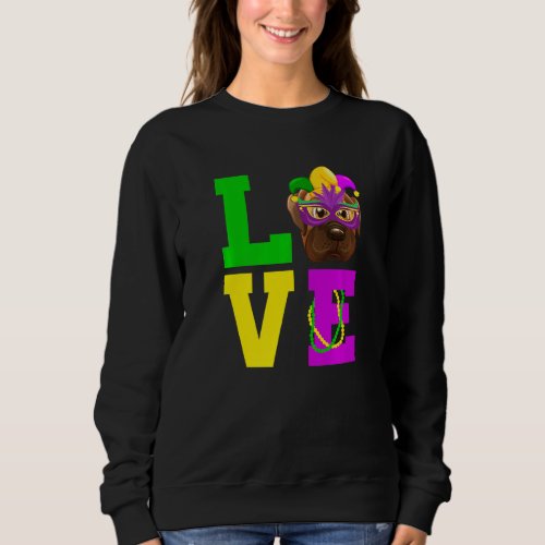 Boxer Dog I Love Mardi Gras Costume Dog Lover Sweatshirt