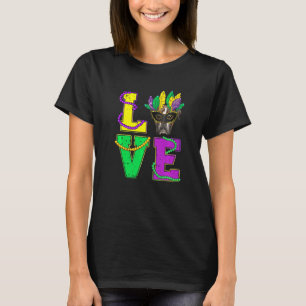 Boxer Dog I Love Puppy Mardi Gras Men Women Kids T-Shirt