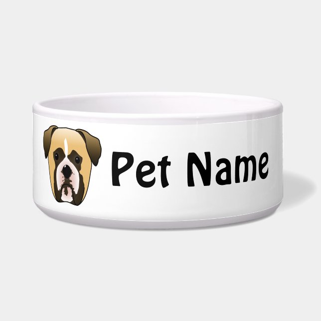 Boxer Dog Image. Bowl (Front)