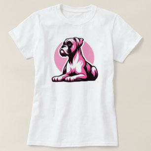 Boxer Dog in Pink T-Shirt