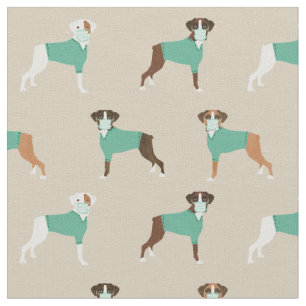 Boxer Dog in scrubs tan Fabric