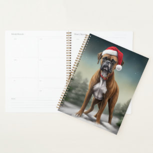 Boxer Dog in Snow Christmas Planner