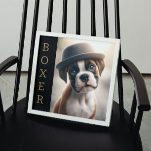 Boxer Dog in Style Canvas Print