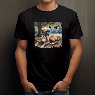 Boxer dog in the Shade Watercolor Art T-Shirt