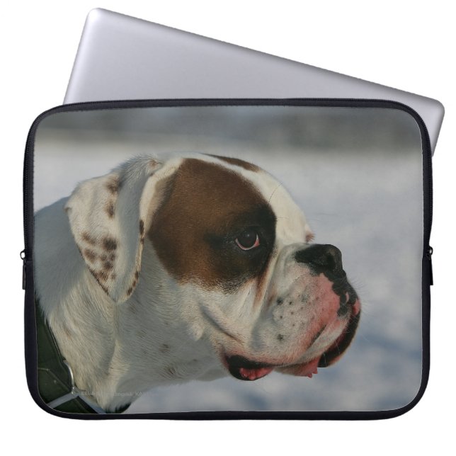 Boxer Dog in the Snow Laptop Sleeve (Front)