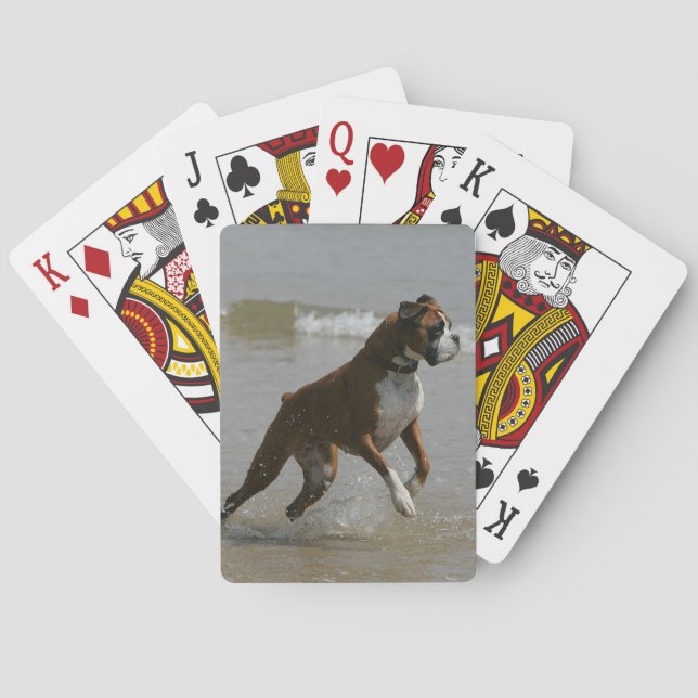 Boxer Dog in Water Poker Cards (Back)