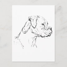 Boxer Dog Ink Art – Minimalist Dog Line Drawing