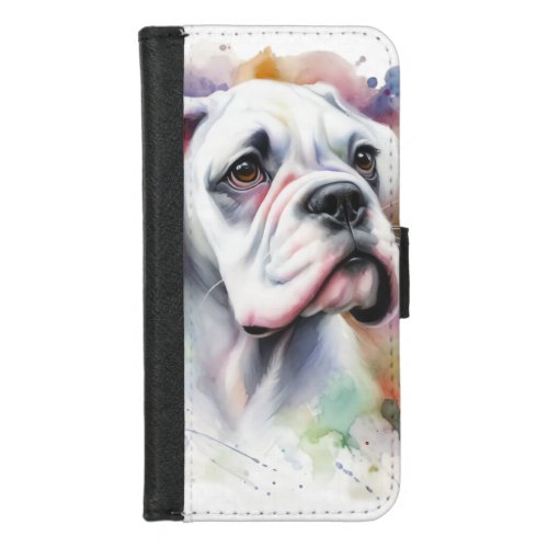 Boxer Dog Joy Ink_Spattered  Whimsical Boxer â iPhone 87 Wallet Case