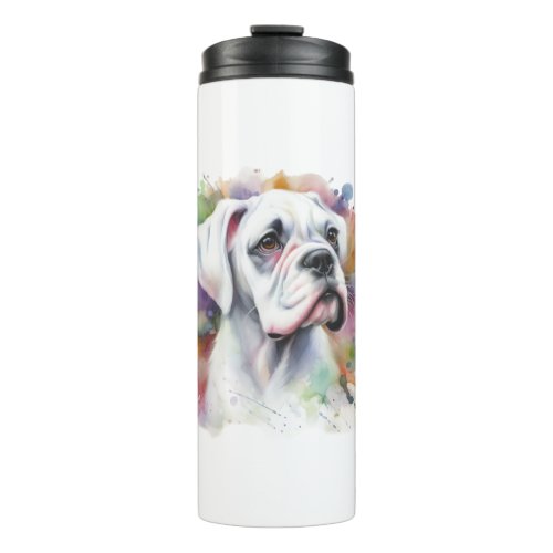 Boxer Dog Joy Ink_Spattered Whimsical Boxer  Thermal Tumbler