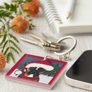 Boxer Dog Keychain