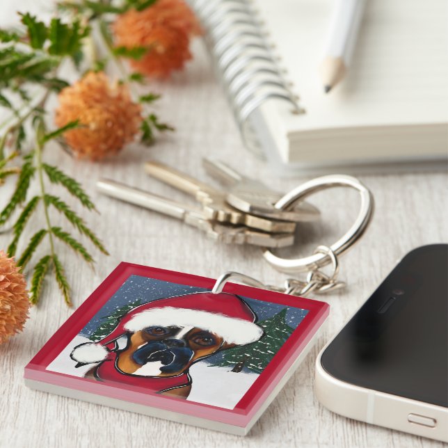 Boxer Dog Keychain (Front Right)
