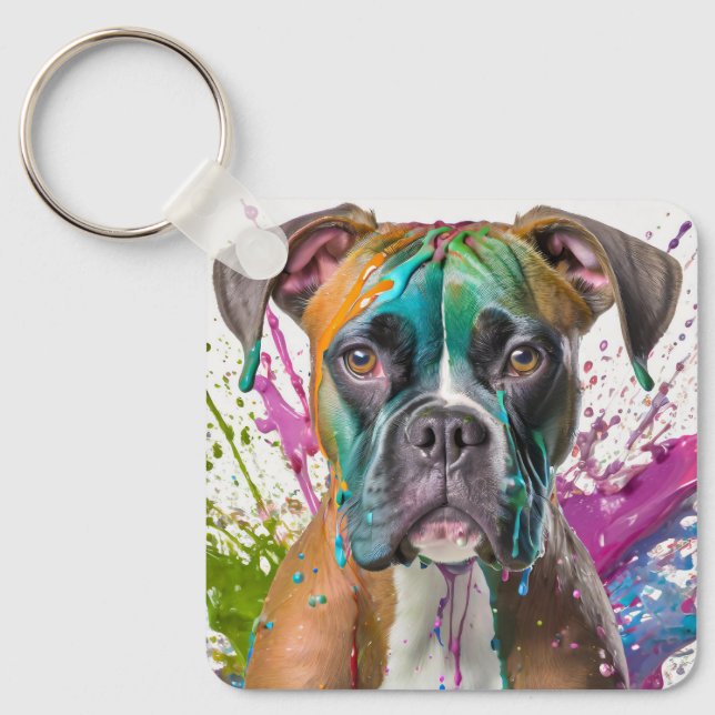 Boxer Dog Keychain (Front)