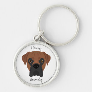 Boxer dog keychain. Any coat color, any type of ea Keychain