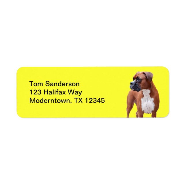 Boxer dog label (Front)