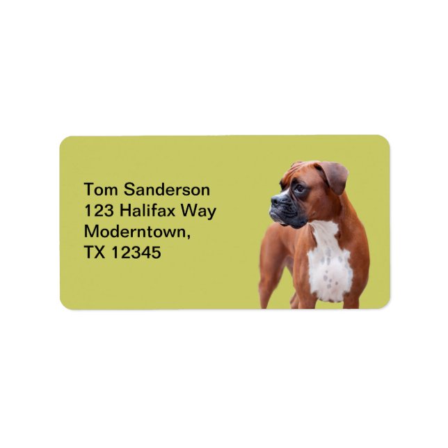 Boxer dog label (Front)