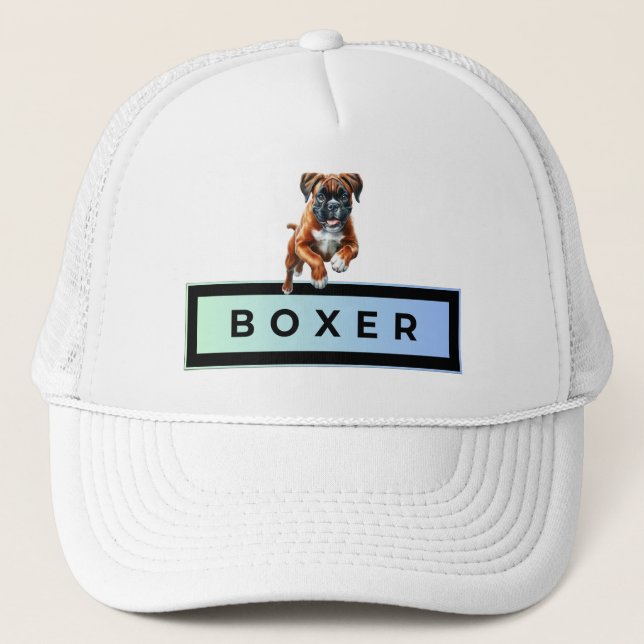 Boxer Dog - Leaps & Bounds Trucker Hat (Front)