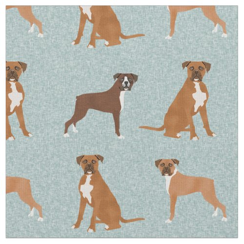 boxer dog light blue fabric