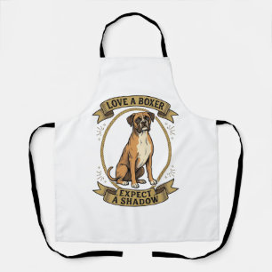 Boxer Dog Lover Shirt Vintage Engraving Funny Pet Apron