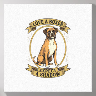 Boxer Dog Lover Shirt Vintage Engraving Funny Pet Canvas Photo Tile