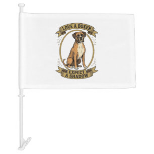 Boxer Dog Lover Shirt Vintage Engraving Funny Pet Car Flag
