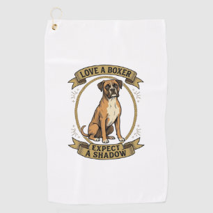 Boxer Dog Lover Shirt Vintage Engraving Funny Pet Golf Towel