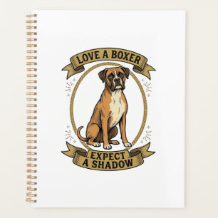 Boxer Dog Lover Shirt Vintage Engraving Funny Pet Planner