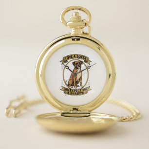 Boxer Dog Lover Shirt Vintage Engraving Funny Pet Pocket Watch