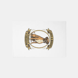 Boxer Dog Lover Shirt Vintage Engraving Funny Pet Rug