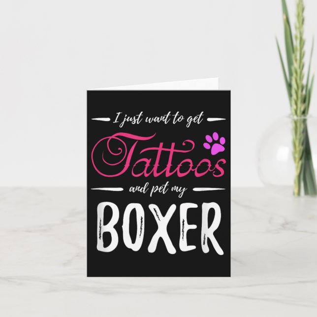 Boxer Dog Lover Tattoo Shirt Funny Dog Mom Gift Id Card (Front)