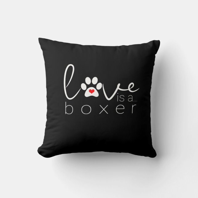 Boxer Dog Lovers Throw Pillow (Front)