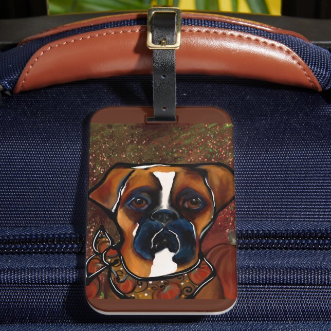 Boxer Dog Luggage Tag (Front Insitu 2)
