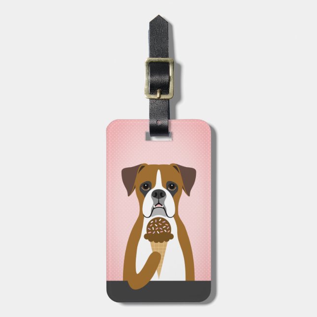 Boxer Dog Luggage Tags (Front Vertical)