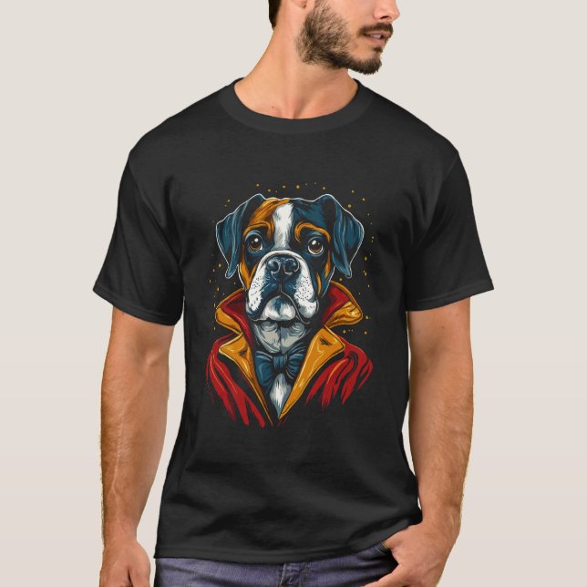 Boxer Dog Magician Pop T-Shirt (Front)