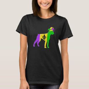 Boxer Dog Mardi Gras Carnivals Funny Puppy Jester  T-Shirt
