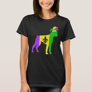 Boxer Dog Mardi Gras Carnivals Funny Puppy Jester T-Shirt