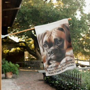 Boxer Dog: Master of Chill & Expert Snuggler  House Flag