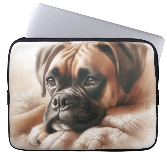 Boxer Dog: Master of Chill & Expert Snuggler Laptop Sleeve (Front)