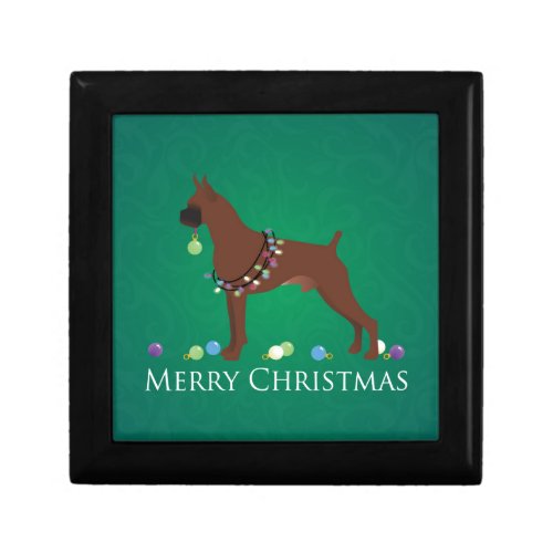 Boxer Dog Merry Christmas Design Gift Box