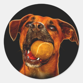 Boxer Dog Modern Art Classic Round Sticker
