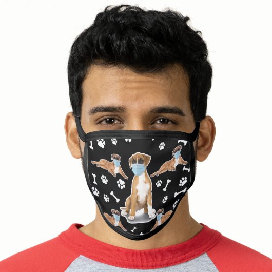 Boxer Dog Mom and Dad Face Mask (Worn Him)