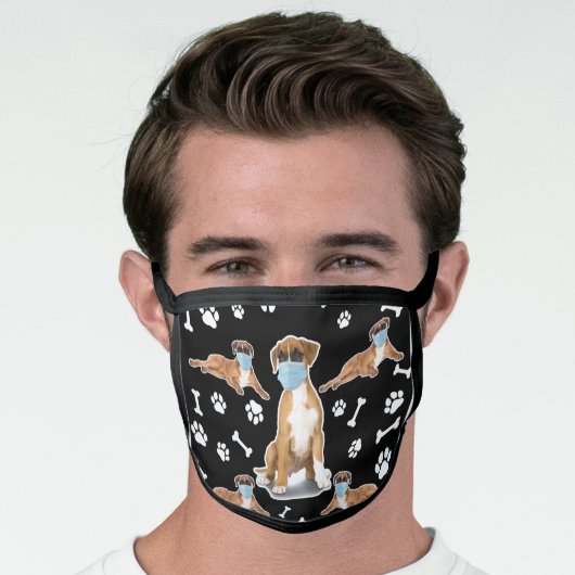 Boxer Dog Mom and Dad Face Mask (Worn Him)