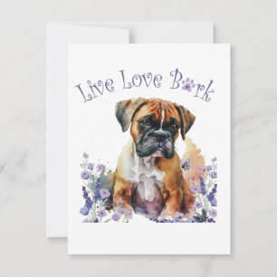 Boxer Dog Mom Floral Note Card