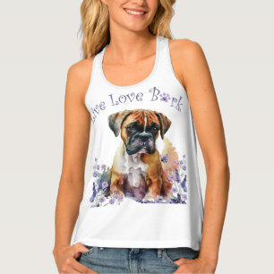 Boxer Dog Mom Floral Tank Top